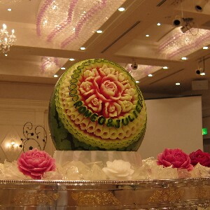 Watermelon Carving : Romeo and Juliet.