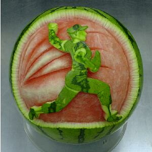 watermelon sculpture: Pitcher.