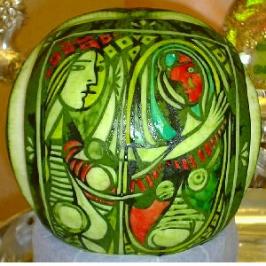 watermelon sculpture: Pablo Picasso. Girl Before a Mirror.