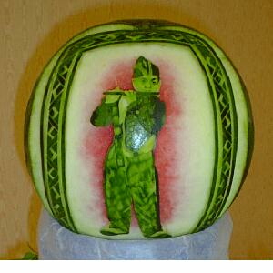 watermelon sculpture: Edouard Manet. Young Flautist.
