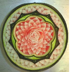watermelon sculpture: Flower.