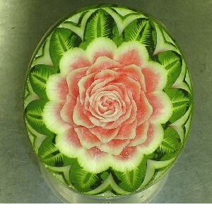 watermelon sculpture: Flower.