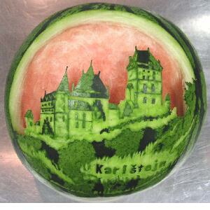 watermelon sculpture: Karlstejn.