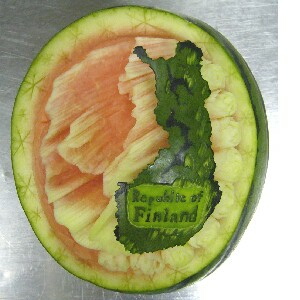 watermelon sculpture: Republic of Finland.
