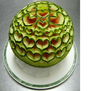 watermelon sculpture: All My Loving.