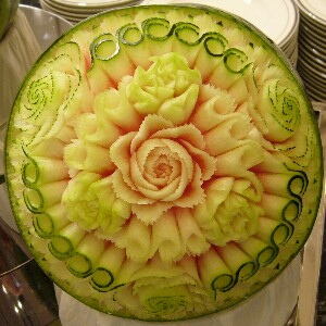 watermelon sculpture: Flower.