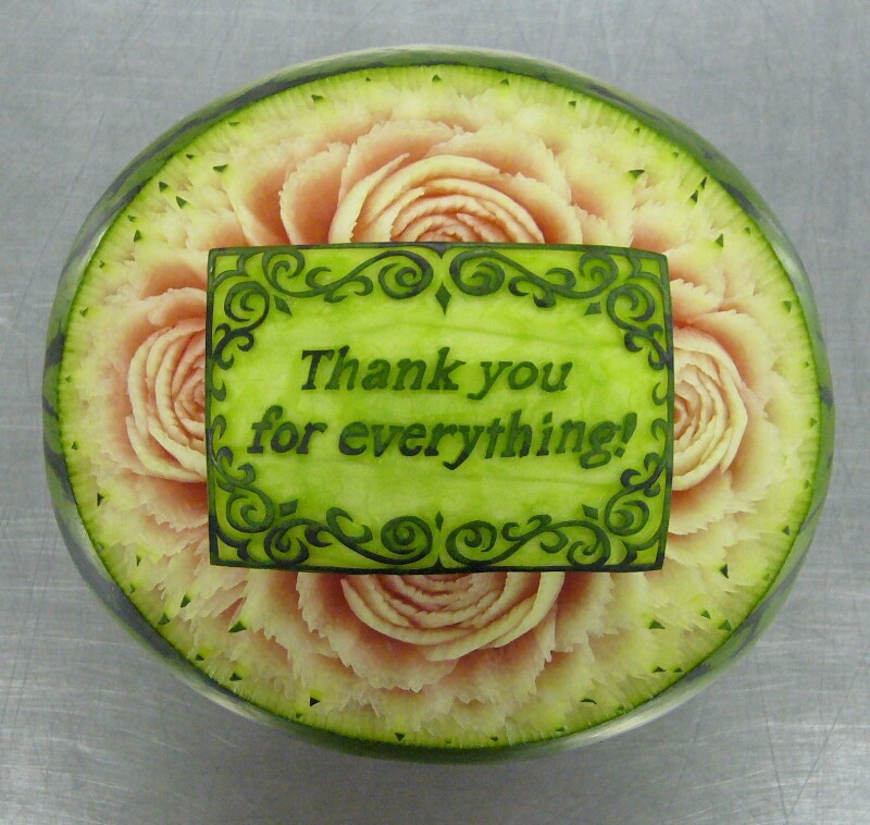Watermelon Carving No.163: Thank you for everything!