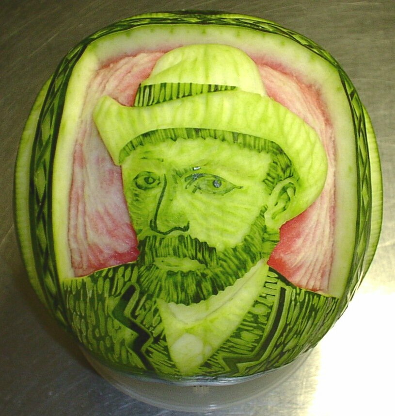 Watermelon Carving: Vincent van Gogh.