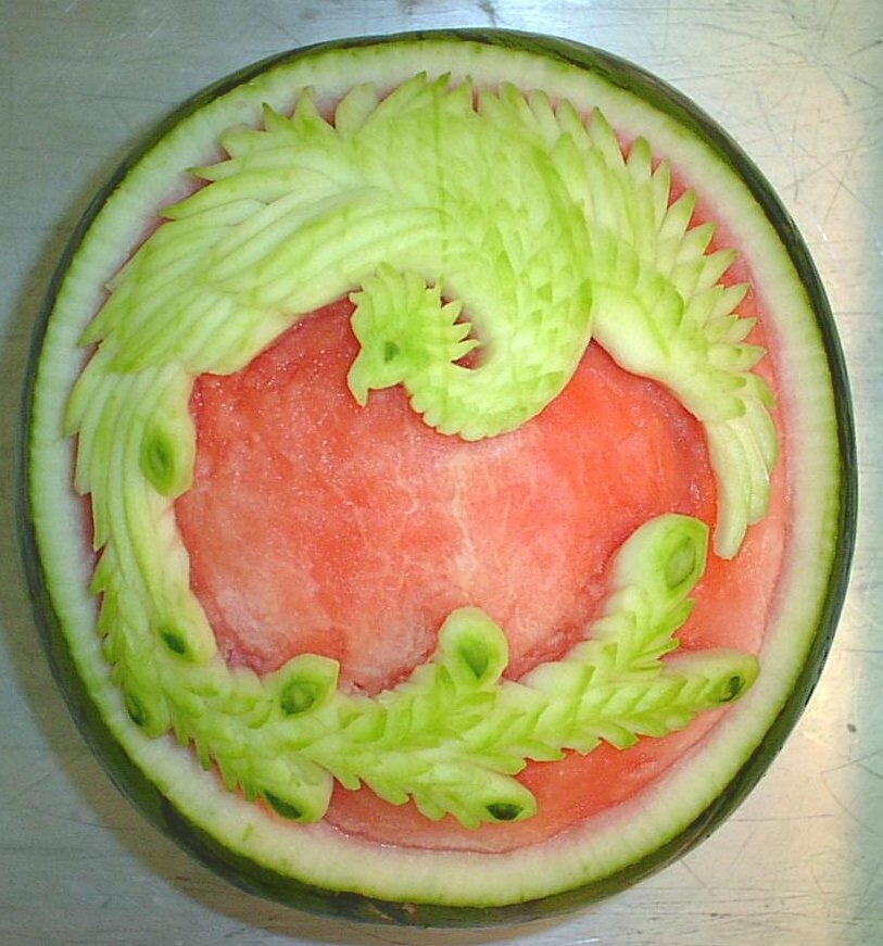 Watermelon Carving: Phoenix.