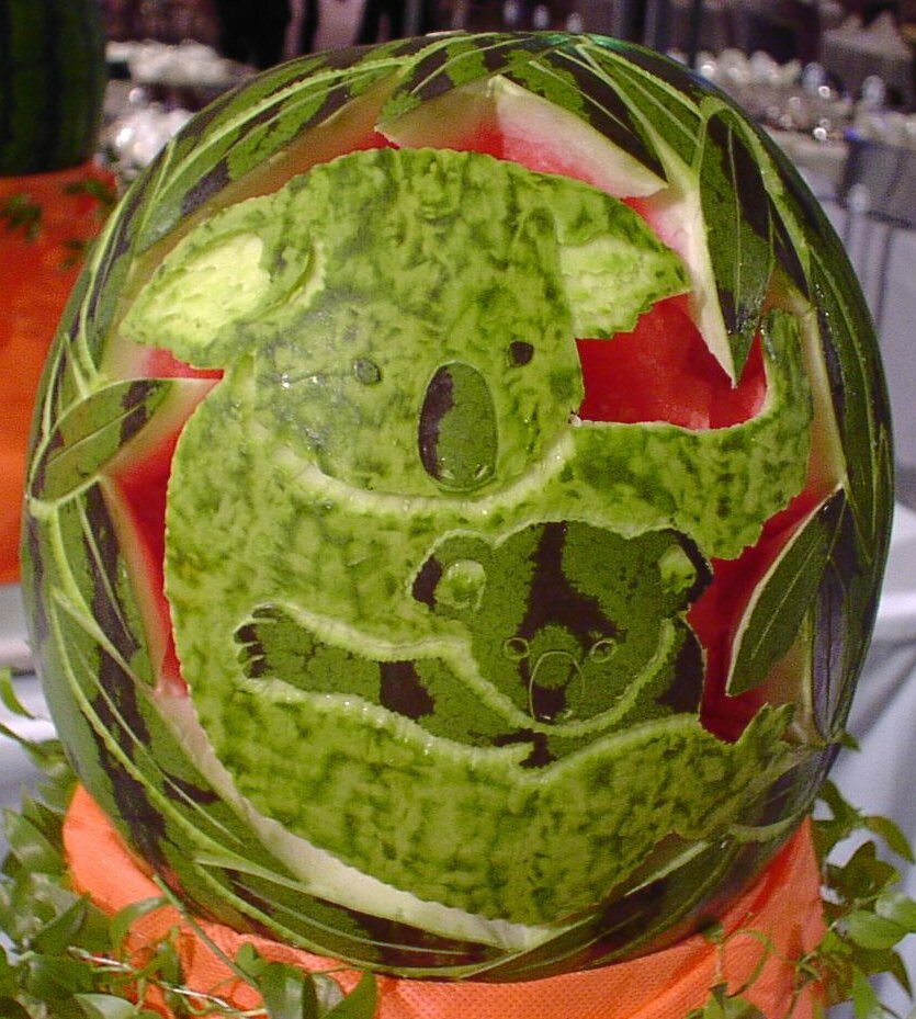 Watermelon Carving: Koala.
