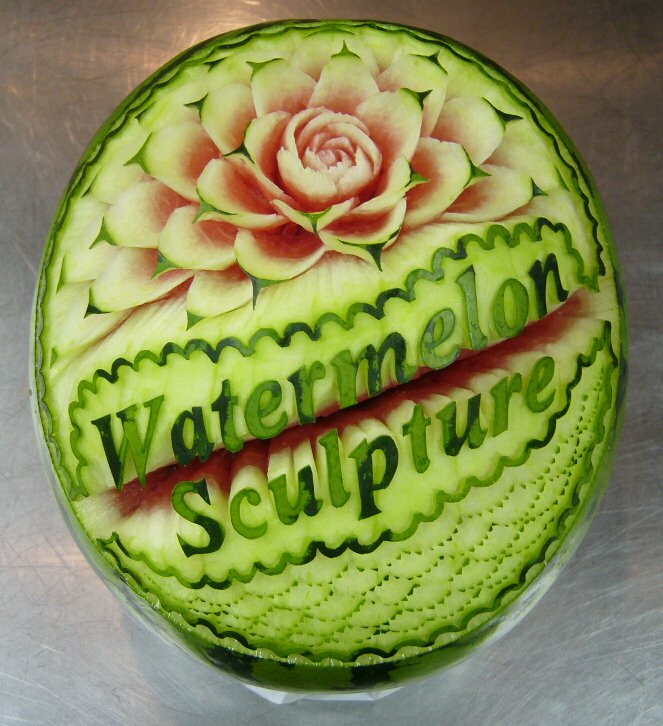 Watermelon Carving: Watermelon Sculpture.