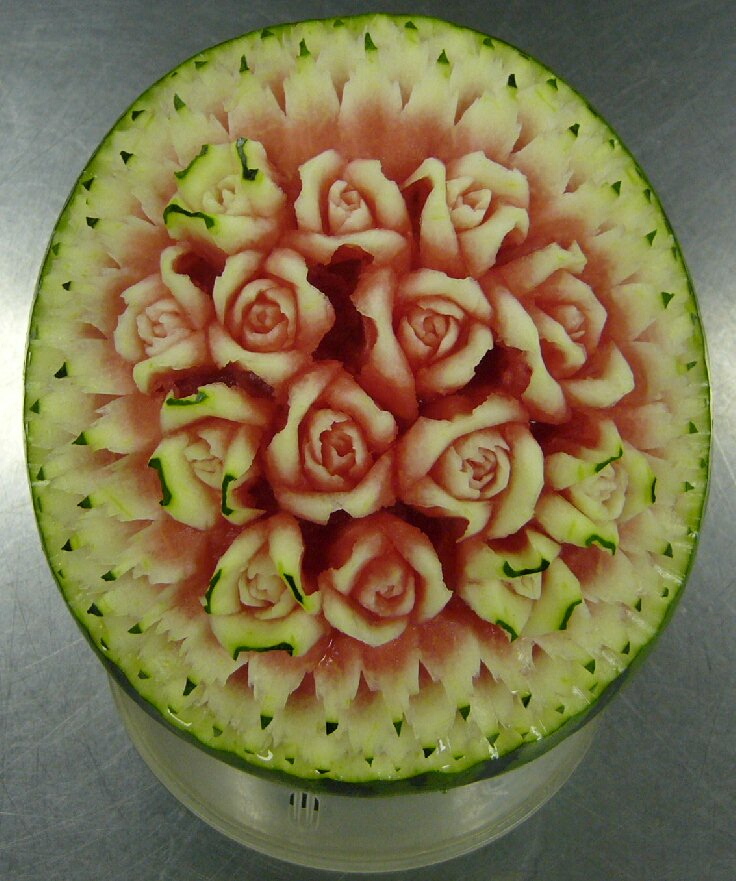 Watermelon Carving: Flower.