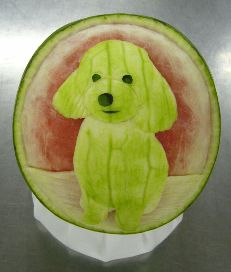 Watermelon Carving No.161: Dog.